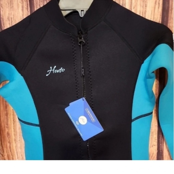 Women's Black and Blue Wetsuit women / youth 3/2mm surfing, diving, neoprene - Picture 7 of 10